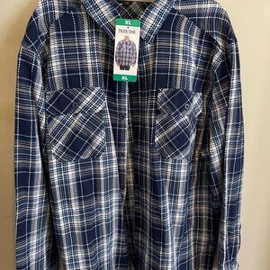 Pacific Trail Navy and White Plaid Button Down Shirt